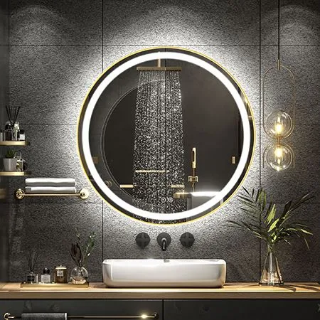 Drychau LED Smart Touch Gyda Ffrâm Aloi Alwminiwm